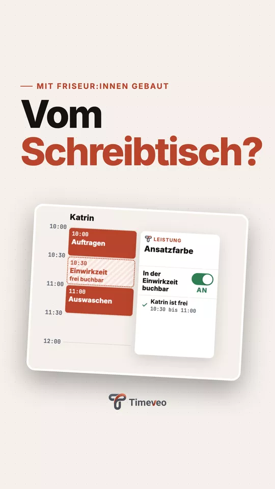 Reel: Vom Schreibtisch? Mit Friseur:innen gebaut.